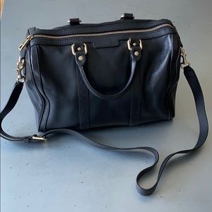 Authentic black leather Gucci bowler bag